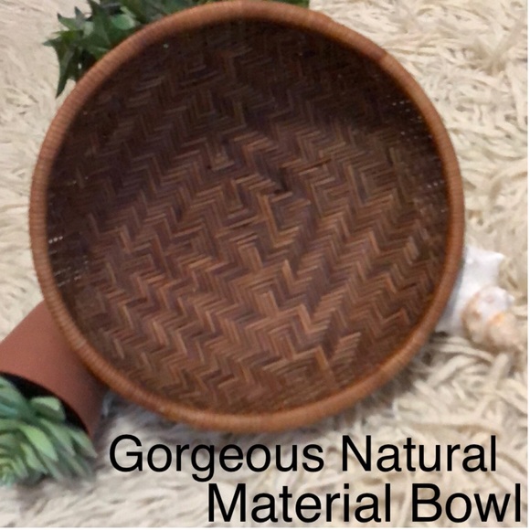 Natural Material Bowl-9.5in Diameter-Brown-EUC